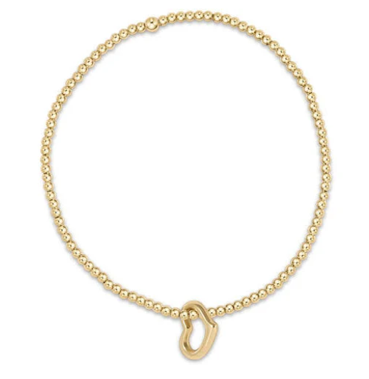 egirl Classic Gold 2mm Bead Bracelet- Love Small Gold Charm