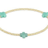 egirl Signature Cross Gold Pattern 3mm Bead Bracelet | Mint