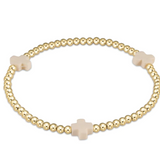 egirl Signature Cross Gold Pattern 3mm Bead Bracelet | Off-White