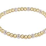 egirl Gold Sincerity Pattern 3MM Bead Bracelet- Pearl