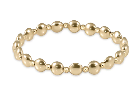 enewton Extends- Honesty Gold Grateful Pattern 6mm Bead Bracelet