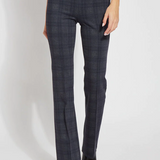 Elysse Wide Leg Jacquard Pant- Plaid Shadow