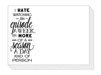 a white card with black text