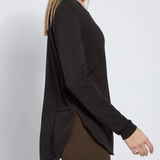 Festival Mixed Media Top- Black