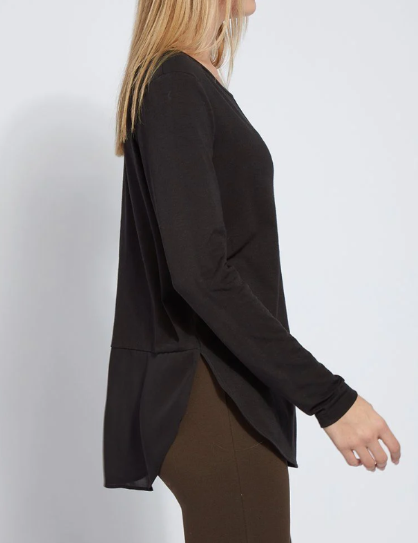 Festival Mixed Media Top- Black