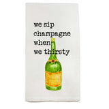 Drink Champagne Words Dishtowel