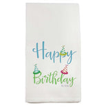 Happy Birthday with Hats Dishtowel