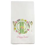 Place Setting W Happy Easter Dishtowel