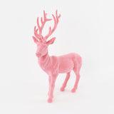 Flocked Pink Deer, Lg