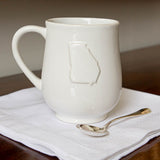 Georgia Embossed Coffee Mug White 18 Oz.