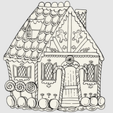 Die Cut Gingerbread House Coloring Placemat