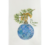 Blue Glitter Ornament Dish Towel
