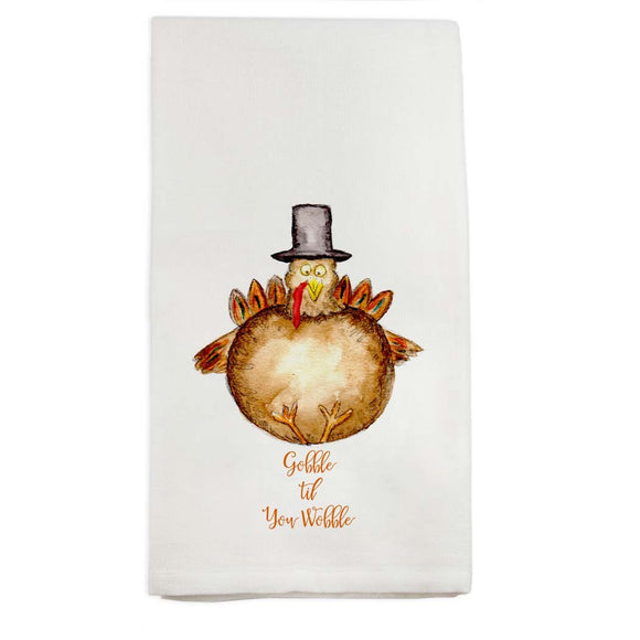 Gobble Till You Wobble Dish Towel D648