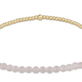 Gold Bliss 2mm Bead Bracelet- Rose Quartz