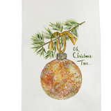 Gold Glitter Ornament Dish Towel