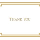 Thank You Note- Gold and White Foil