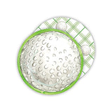 Round Coaster- Handpainted Golf Ball w/ Green Border