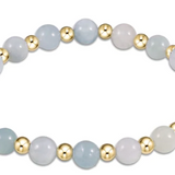 Grateful Pattern 6mm Bead Bracelet- Aquamarine