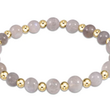 Grateful Pattern 6mm Bead Bracelet- Labradorite