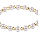 Grateful Pattern 6mm Bead Bracelet- Pearl