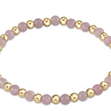 Grateful Pattern 6mm Bead Bracelet- Rose Quartz