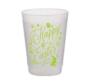 Frost Flex Cup- (Package of 8) Happy Easter Bunny and Eggs Lime