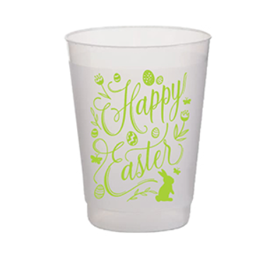 Frost Flex Cup- (Package of 8) Happy Easter Bunny and Eggs Lime