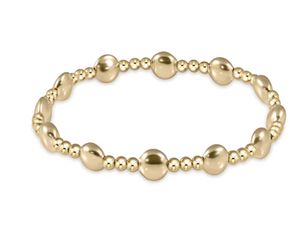 Honesty Gold Sincerity Pattern 6mm Bead Bracelet