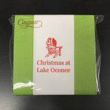 Bandol Stripe Moss Green Adirondack Christmas at Lake Oconee  Cocktail Napkin