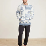 CozyChic Men’s Patchwork Hoodie- Cream/Dusk