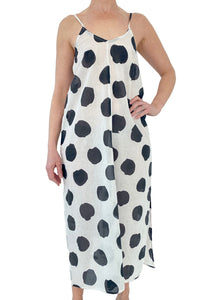 Slip Dress: Big Smudge Dot Black/S