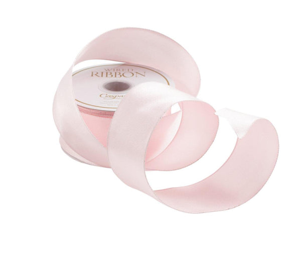 Ribbon Light Pink Satin Wired