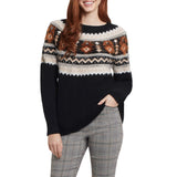 L/S Intarsia Sweater- Black