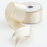 Wired Solid Satin Ribbon | Ivory