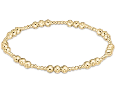 Classic Joy Pattern 4mm Bead Bracelet- Gold