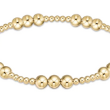 Classic Joy Pattern 5mm Bead Bracelet- Gold