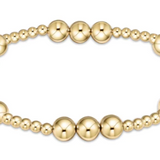Classic Joy Pattern 6mm Bead Bracelet- Gold
