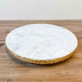 Strasbourg Marble Lazy Susan White/Gold 14x1.5x14