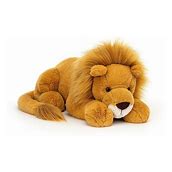 a stuffed lion toy lying down