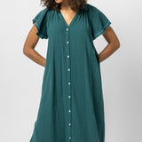 Short Sleeve Maxi Buttondown Dress