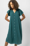 Short Sleeve Maxi Buttondown Dress