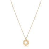 16" Necklace Gold- Love Small Gold Disc