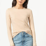 XS: Long Sleeve Crew: Nude