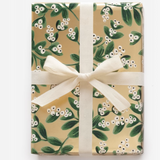 Mistletoe Gold Continuous Wrapping Roll
