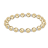 Classic Grateful Pattern 6mm Bead Bracelet- Mixed Metal