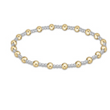 Classic Sincerity Pattern 4mm Bead Bracelet- Mixed Metal