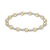 Classic Sincerity Pattern 5mm Bead Bracelet- Mixed Metal