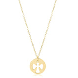 16" Necklace Gold- Guardian Angel Small Gold Charm