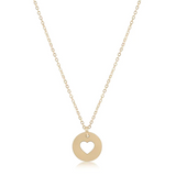16" Necklace Gold- Love Gold Disc