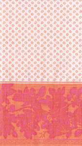 GT Oak Leaves & Acorns Orange/Fuchsia- Paper Linen